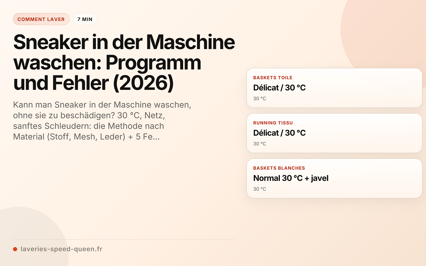 Sneaker in der Maschine waschen: Programm und Fehler (2026)