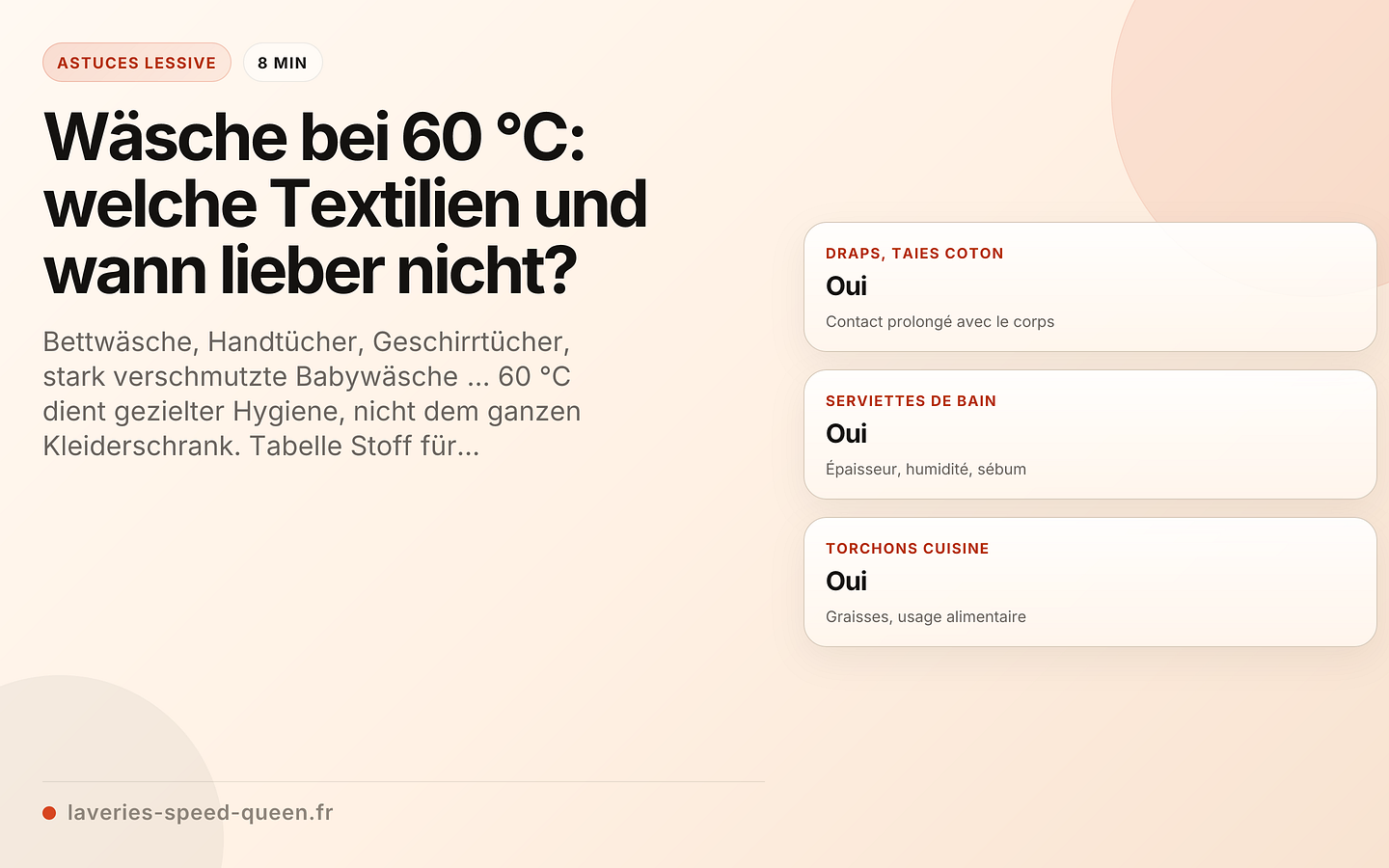 Wäsche bei 60 °C: welche Textilien und wann lieber nicht?