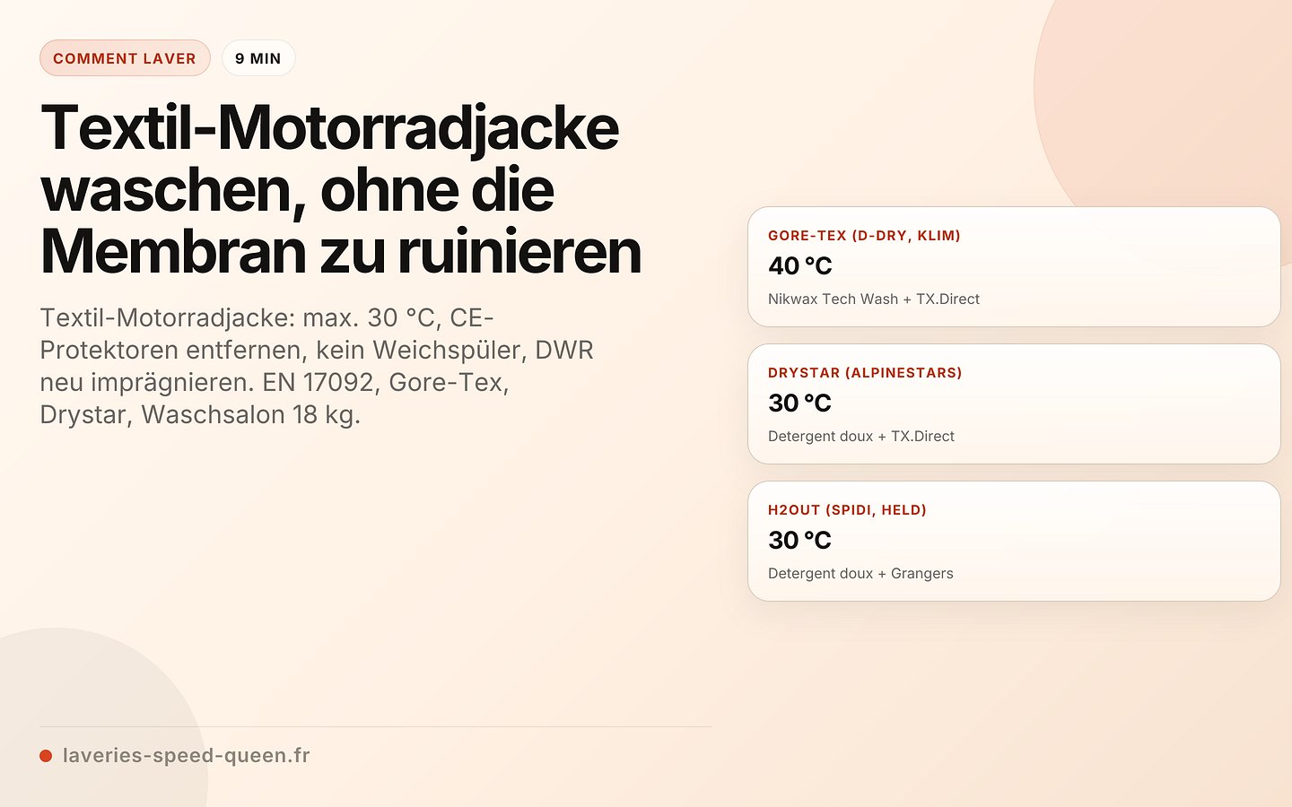 Textil-Motorradjacke waschen, ohne die Membran zu ruinieren