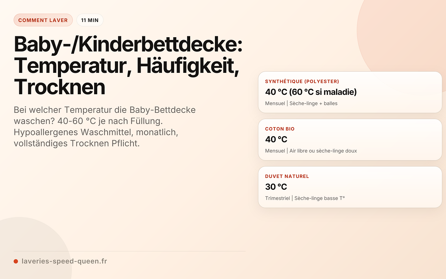 Baby-/Kinderbettdecke: Temperatur, Häufigkeit, Trocknen