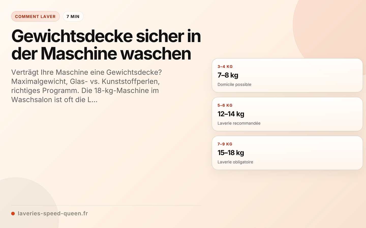 Gewichtsdecke sicher in der Maschine waschen
