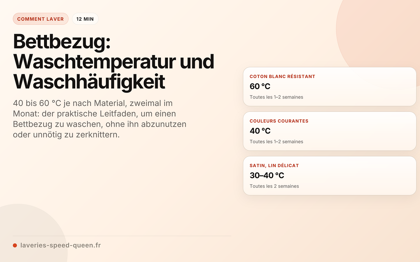 Bettbezug: Waschtemperatur und Waschhäufigkeit