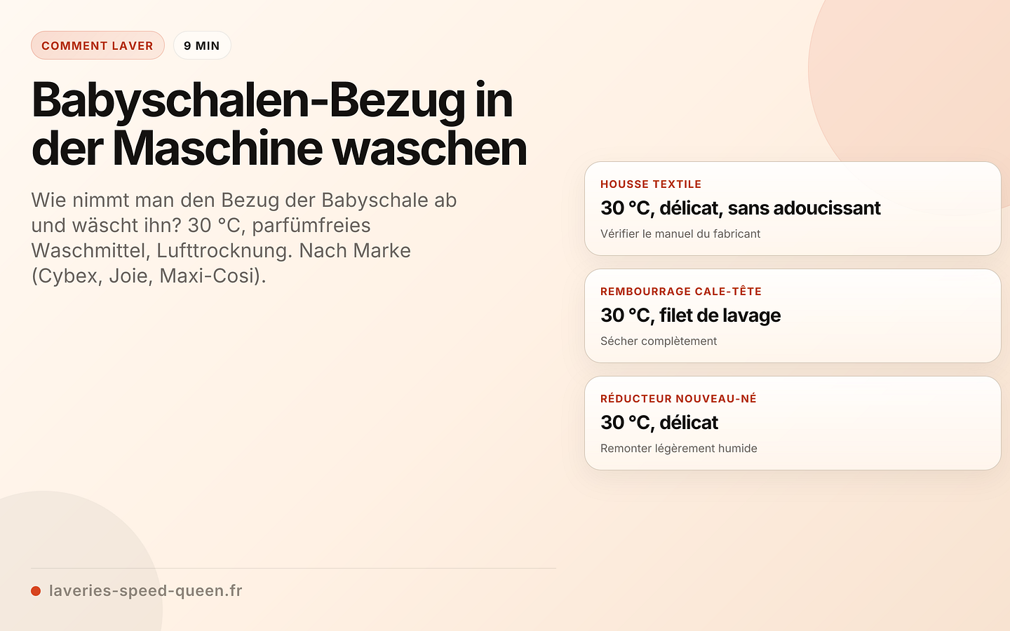 Babyschalen-Bezug in der Maschine waschen
