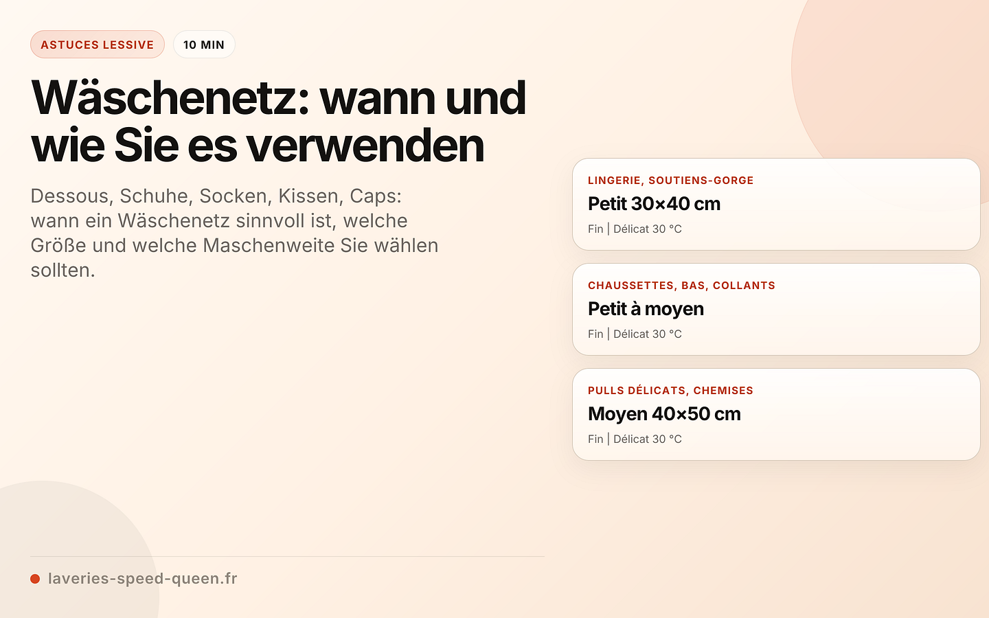 Wäschenetz: wann und wie Sie es verwenden