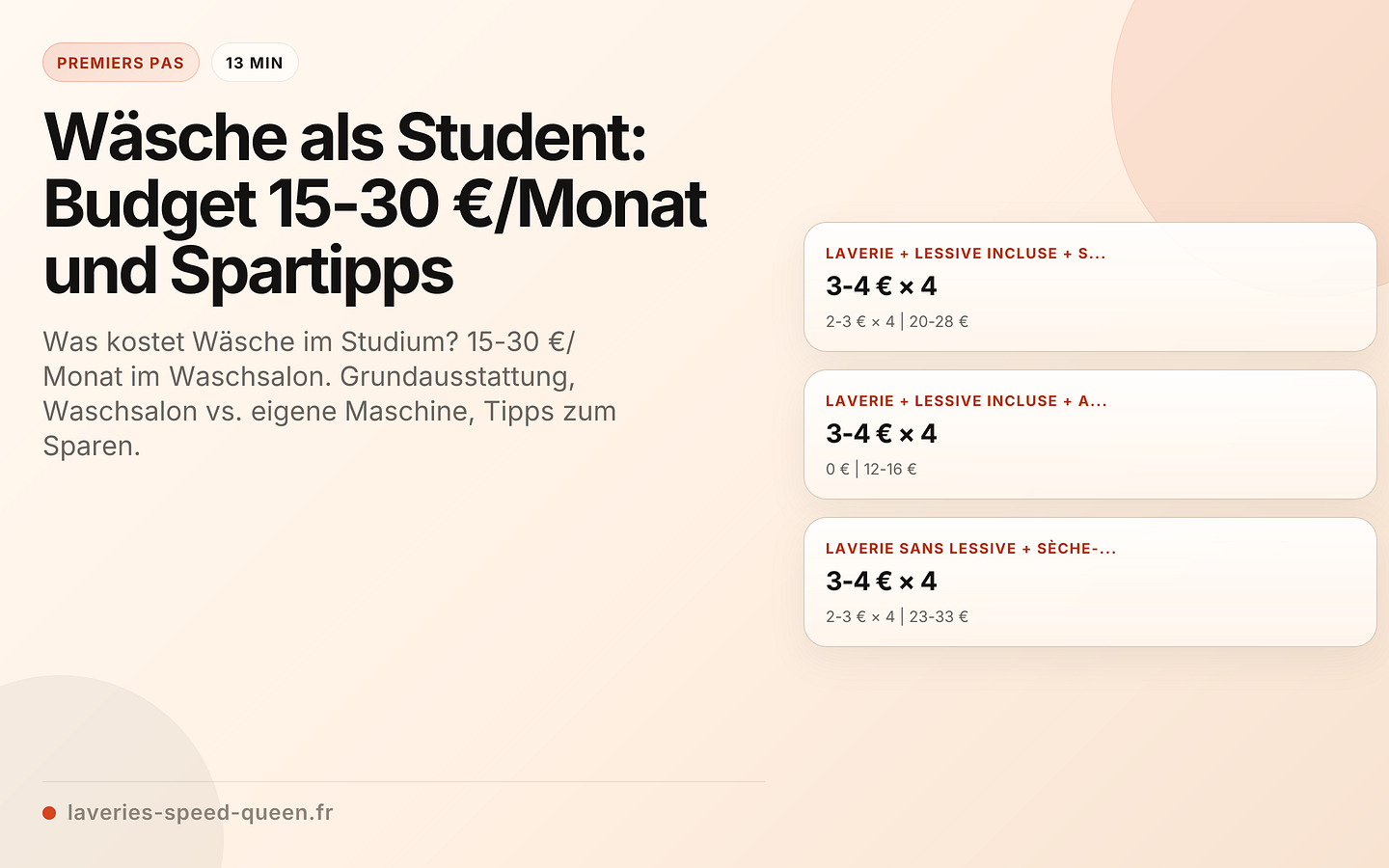 Wäsche als Student: Budget 15-30 €/Monat und Spartipps