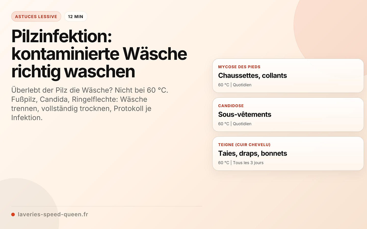 Pilzinfektion: kontaminierte Wäsche richtig waschen