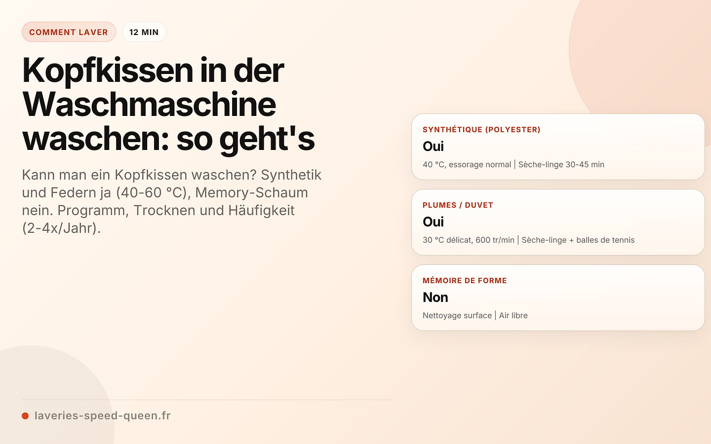 Kopfkissen in der Waschmaschine waschen: so geht's