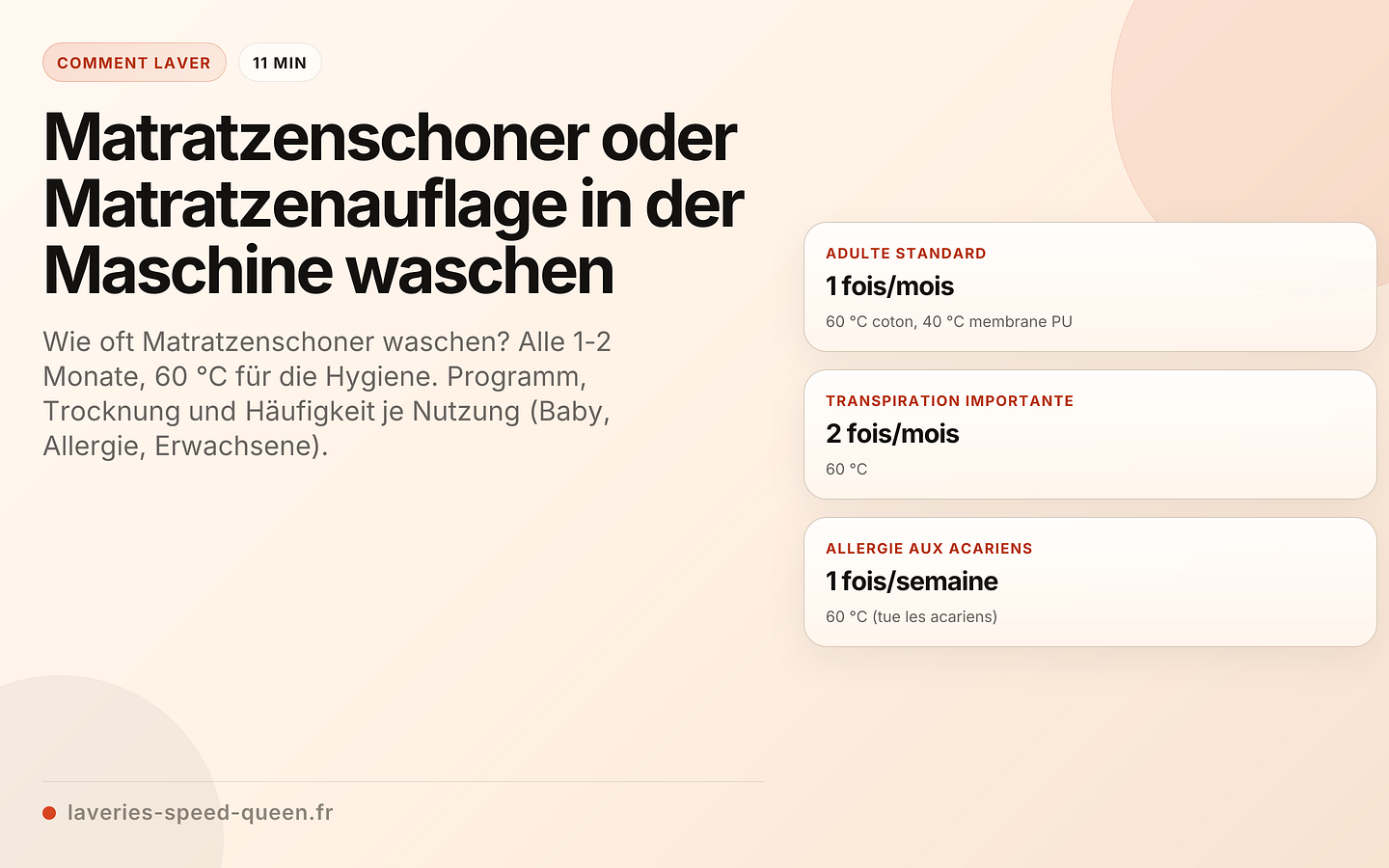 Matratzenschoner oder Matratzenauflage in der Maschine waschen