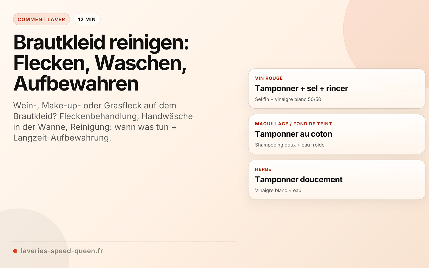 Brautkleid reinigen: Flecken, Waschen, Aufbewahren
