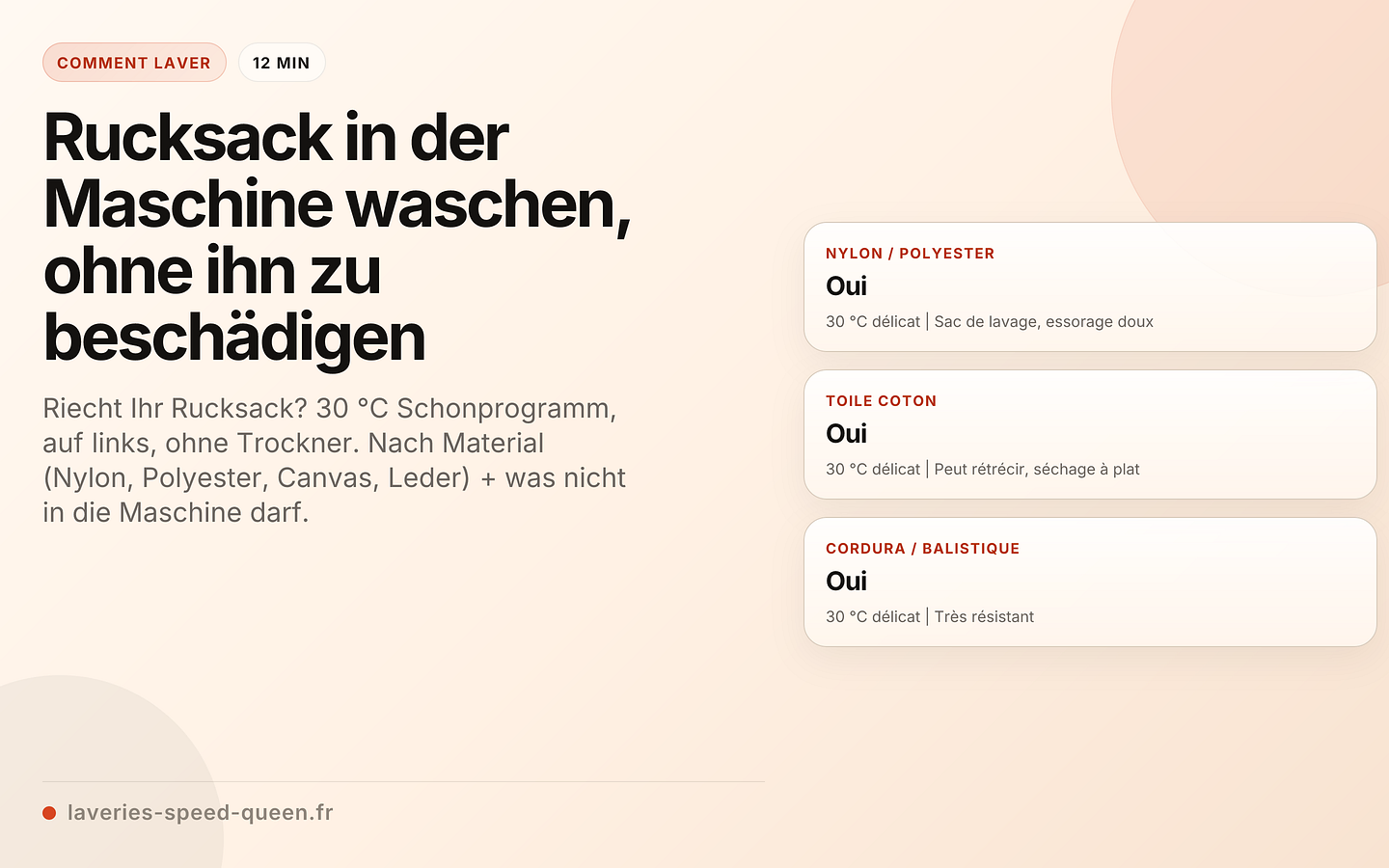 Rucksack in der Maschine waschen, ohne ihn zu beschädigen
