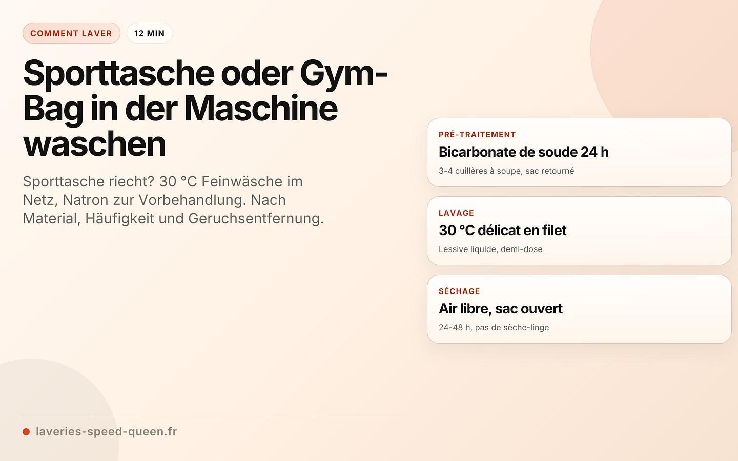 Sporttasche oder Gym-Bag in der Maschine waschen