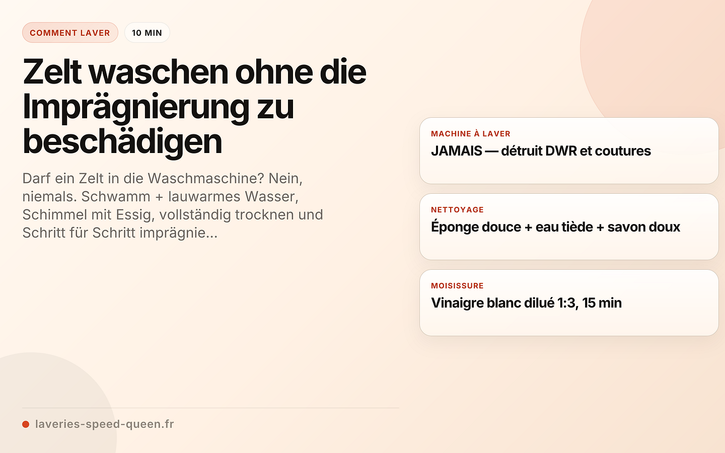 Zelt waschen ohne die Imprägnierung zu beschädigen
