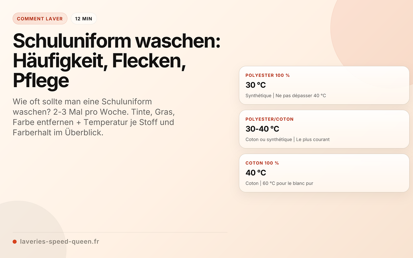 Schuluniform waschen: Häufigkeit, Flecken, Pflege