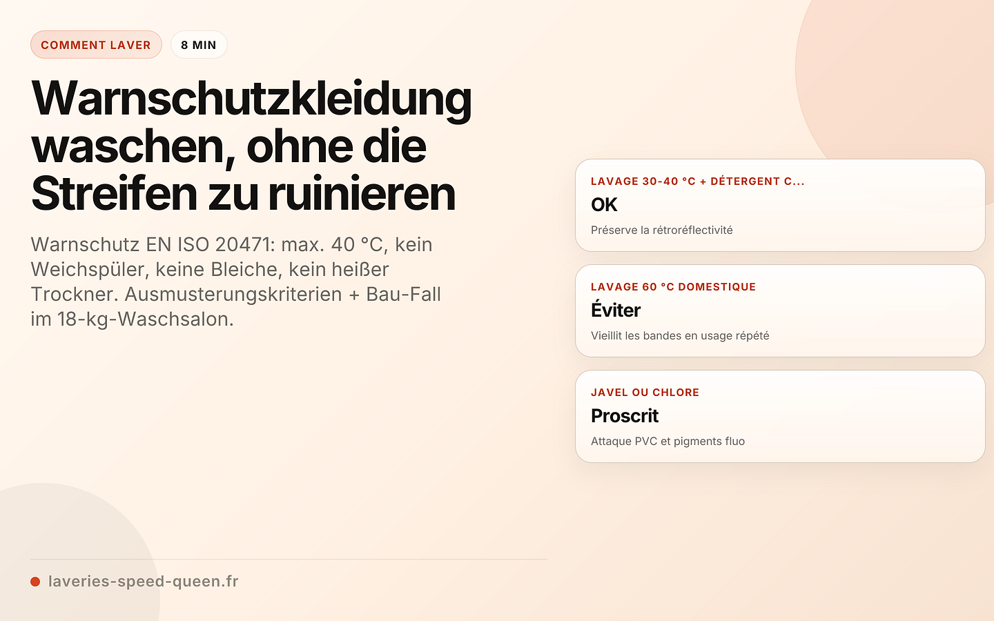 Warnschutzkleidung waschen, ohne die Streifen zu ruinieren