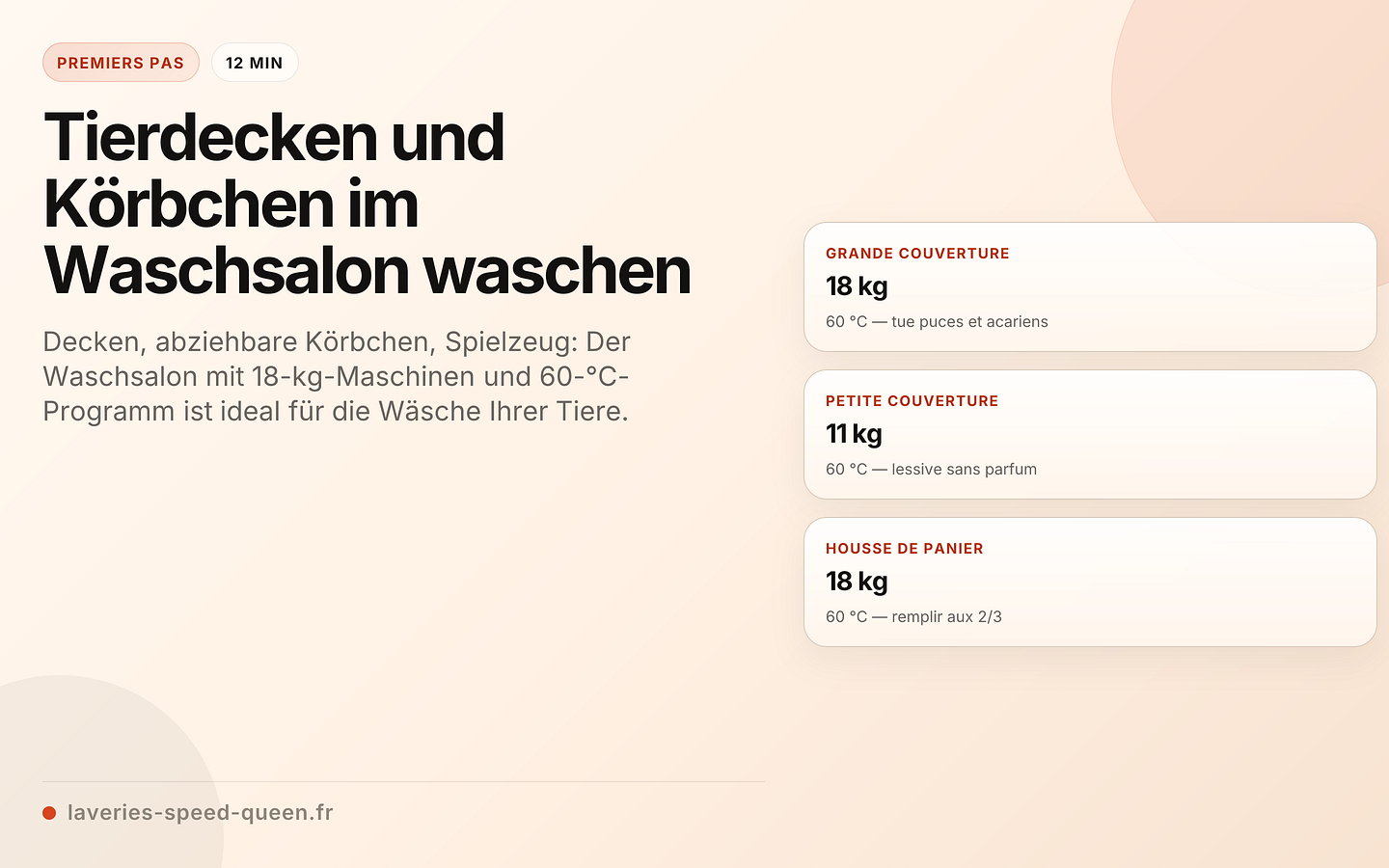 Tierdecken und Körbchen im Waschsalon waschen