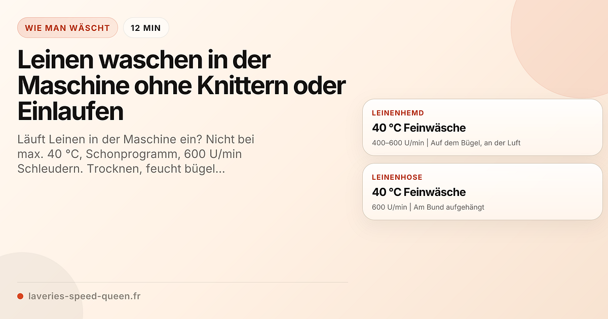 Leinen waschen in der Maschine ohne Knittern oder Einlaufen