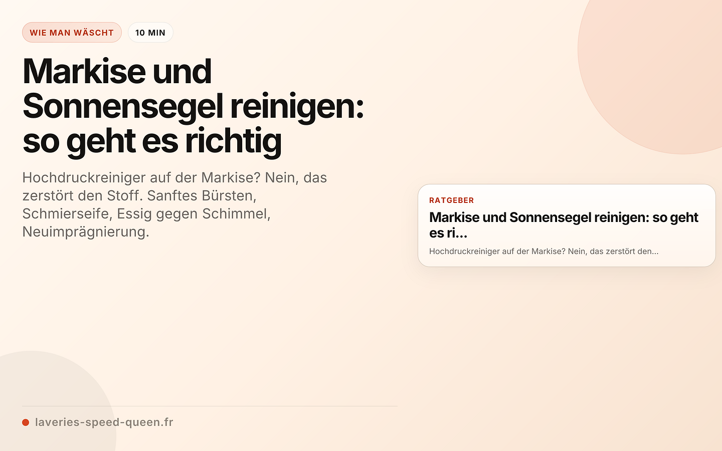 Markise und Sonnensegel reinigen: so geht es richtig