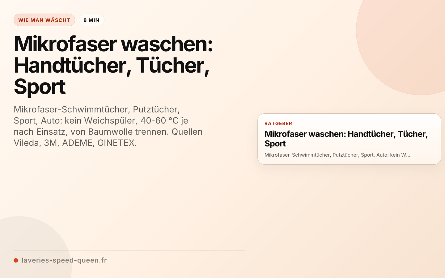 Mikrofaser waschen: Handtücher, Tücher, Sport