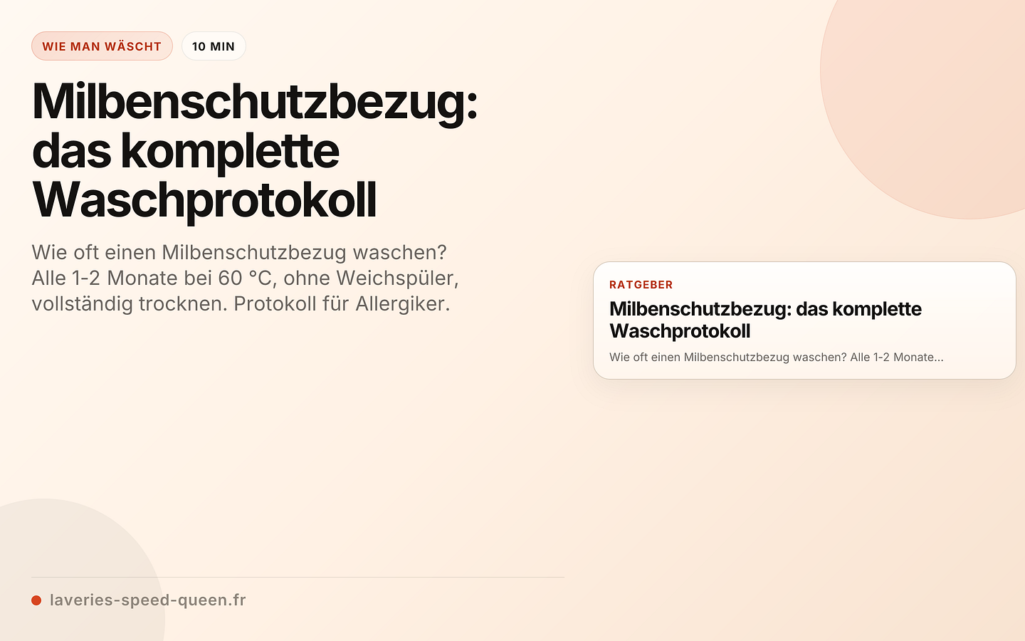 Milbenschutzbezug: das komplette Waschprotokoll