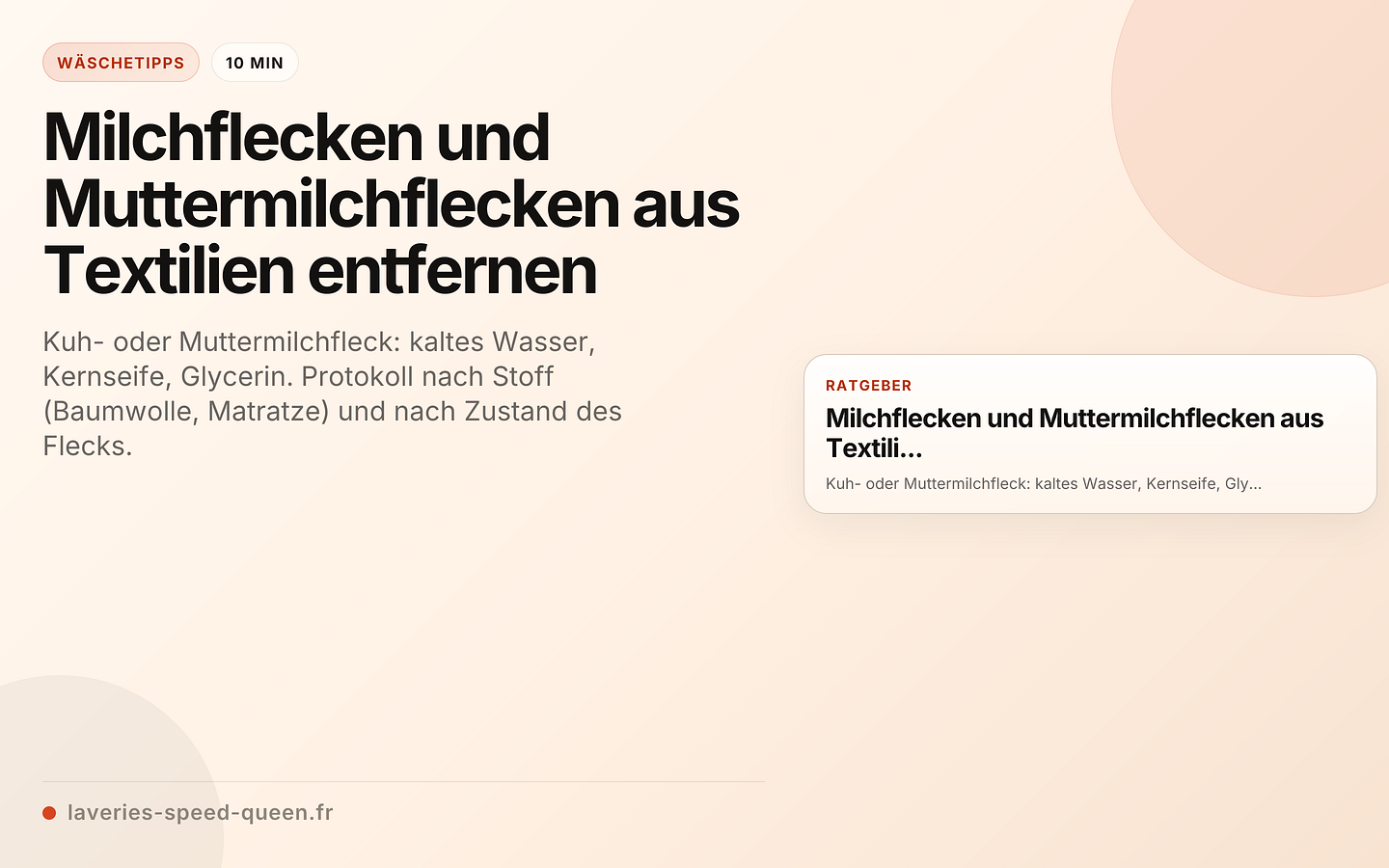 Milchflecken und Muttermilchflecken aus Textilien entfernen