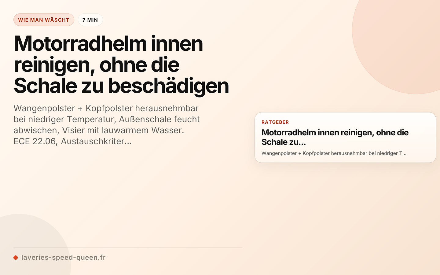Motorradhelm innen reinigen, ohne die Schale zu beschädigen