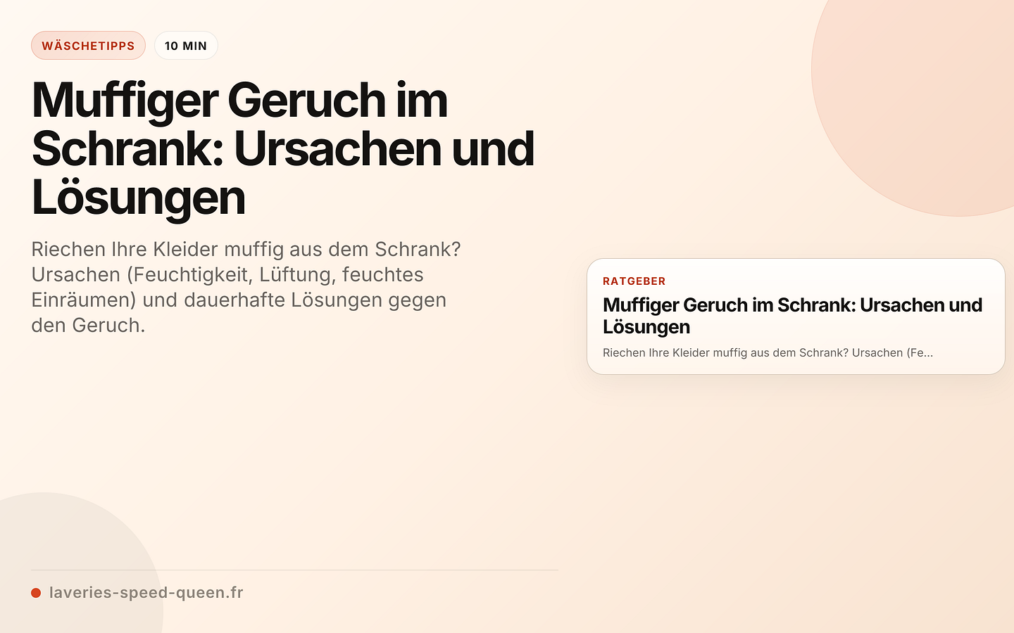 Muffiger Geruch im Schrank: Ursachen und Lösungen