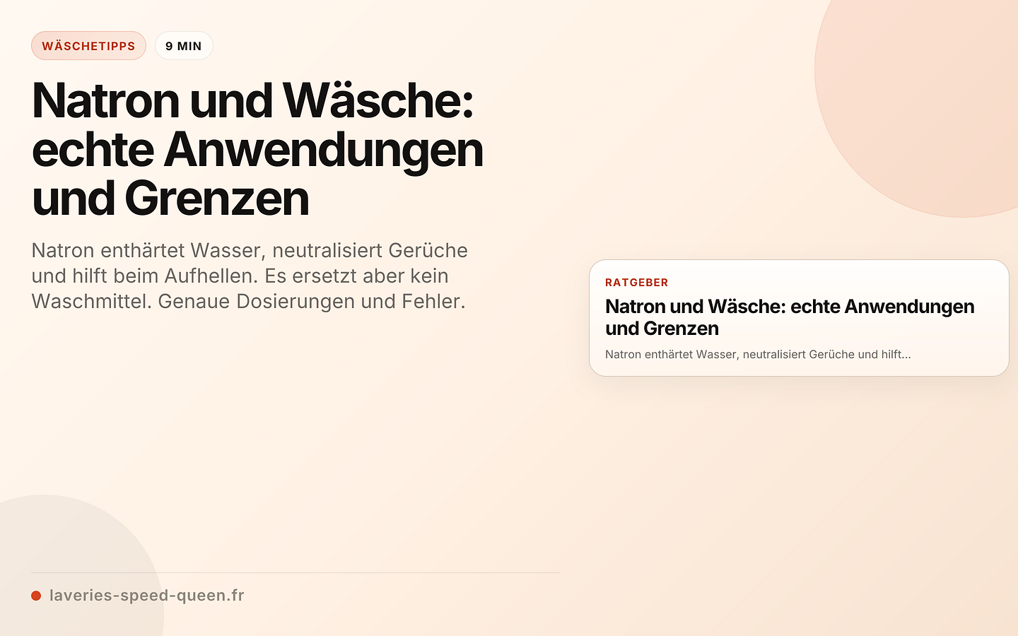Natron und Wäsche: echte Anwendungen und Grenzen