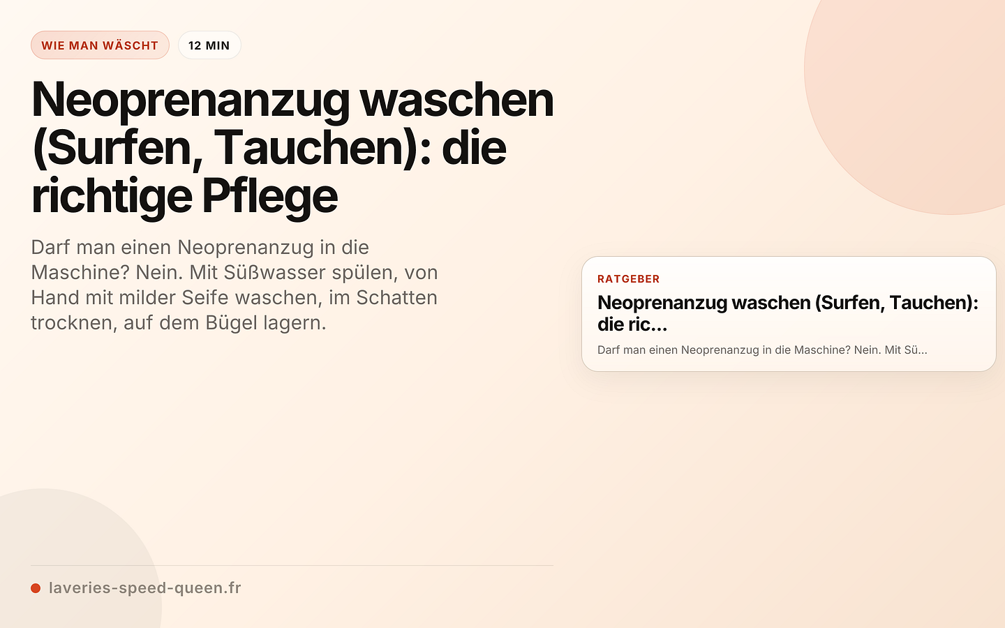 Neoprenanzug waschen (Surfen, Tauchen): die richtige Pflege