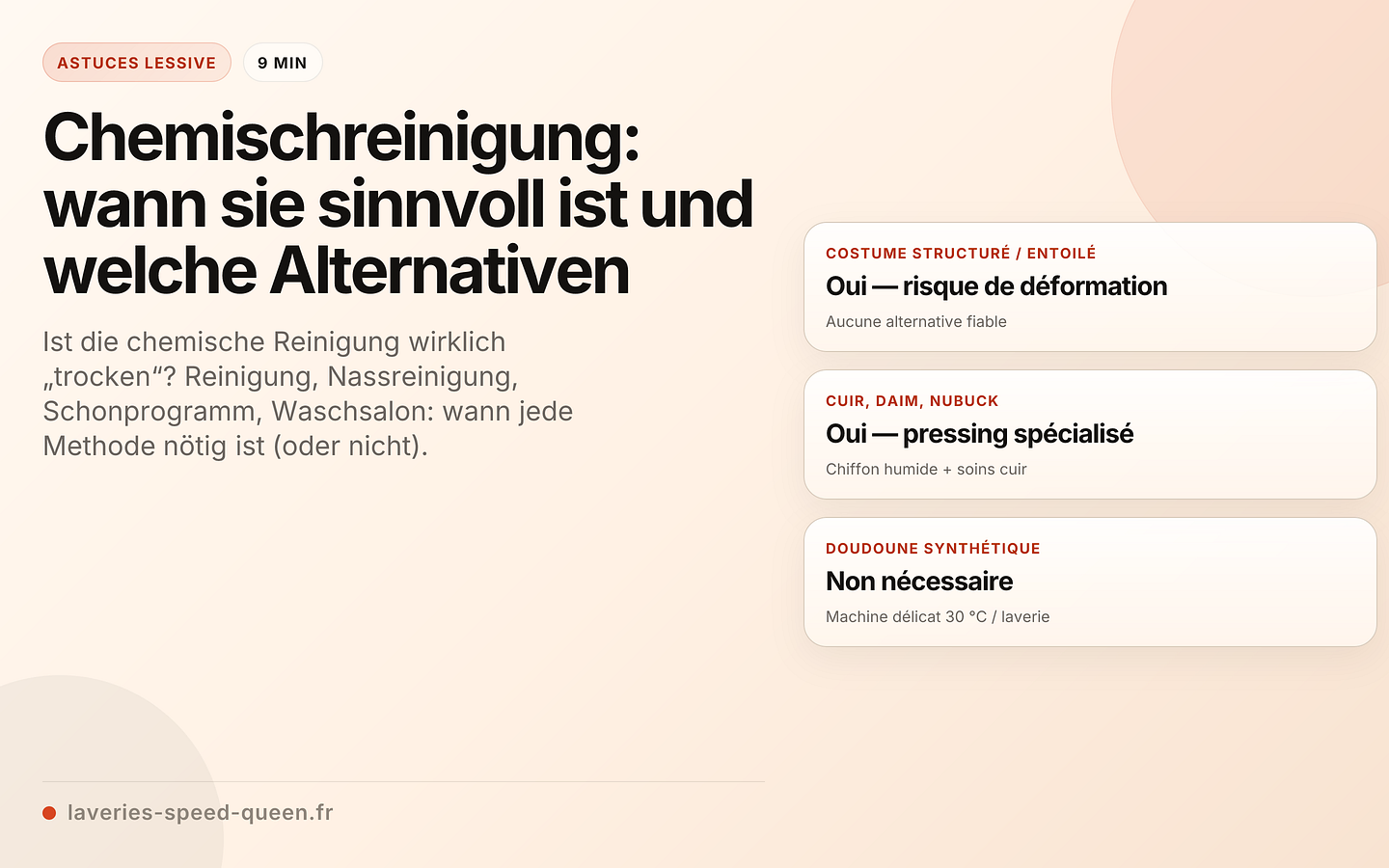 Chemischreinigung: wann sie sinnvoll ist und welche Alternativen