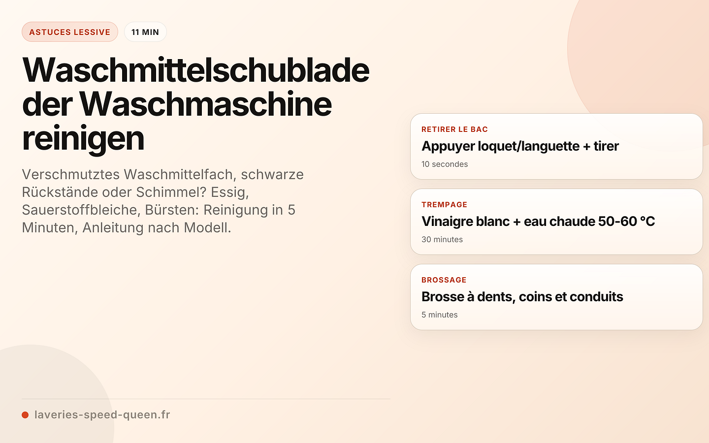 Waschmittelschublade der Waschmaschine reinigen
