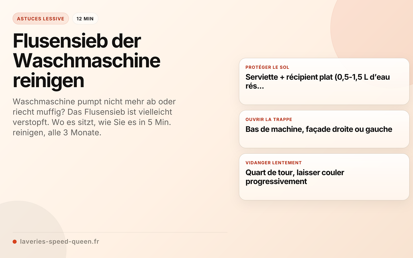 Flusensieb der Waschmaschine reinigen