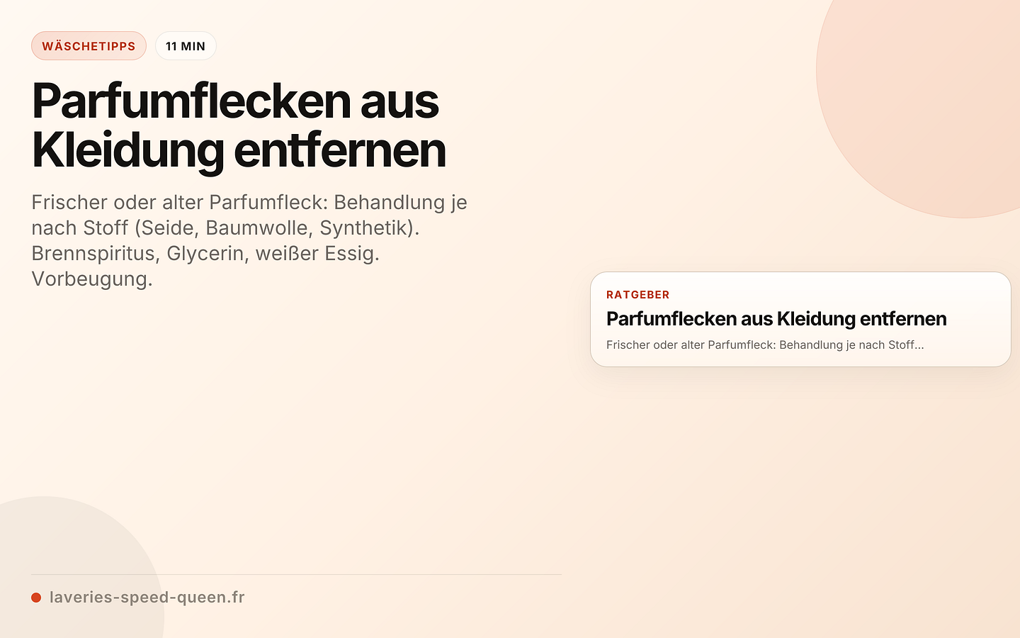 Parfumflecken aus Kleidung entfernen