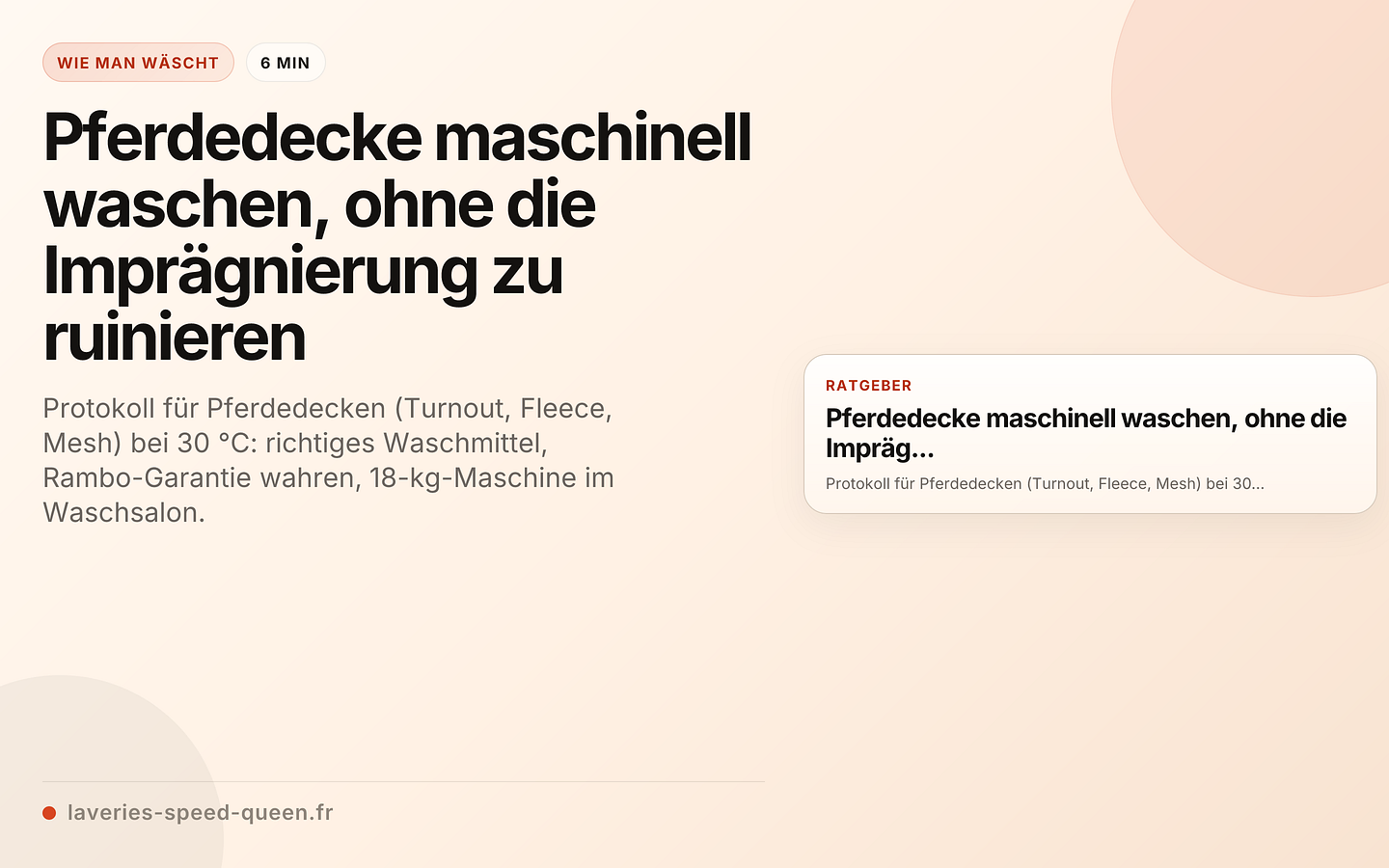 Pferdedecke maschinell waschen, ohne die Imprägnierung zu ruinieren
