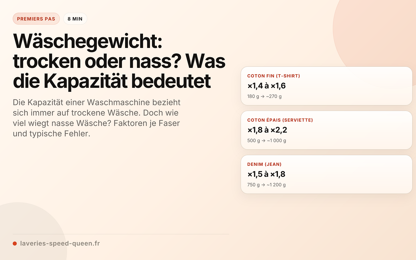 Wäschegewicht: trocken oder nass? Was die Kapazität bedeutet