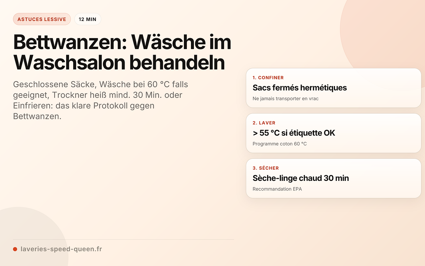 Bettwanzen: Wäsche im Waschsalon behandeln