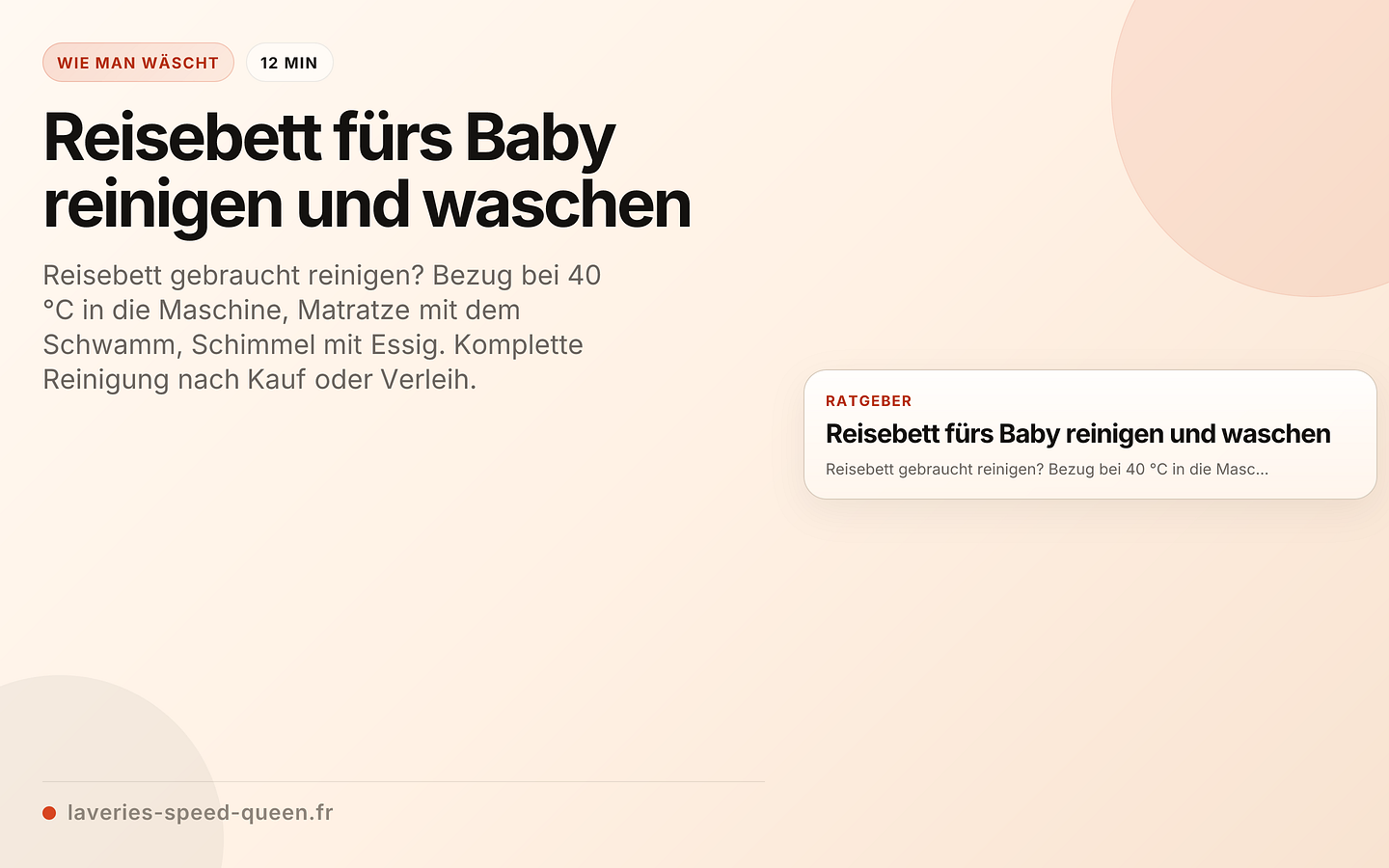 Reisebett fürs Baby reinigen und waschen