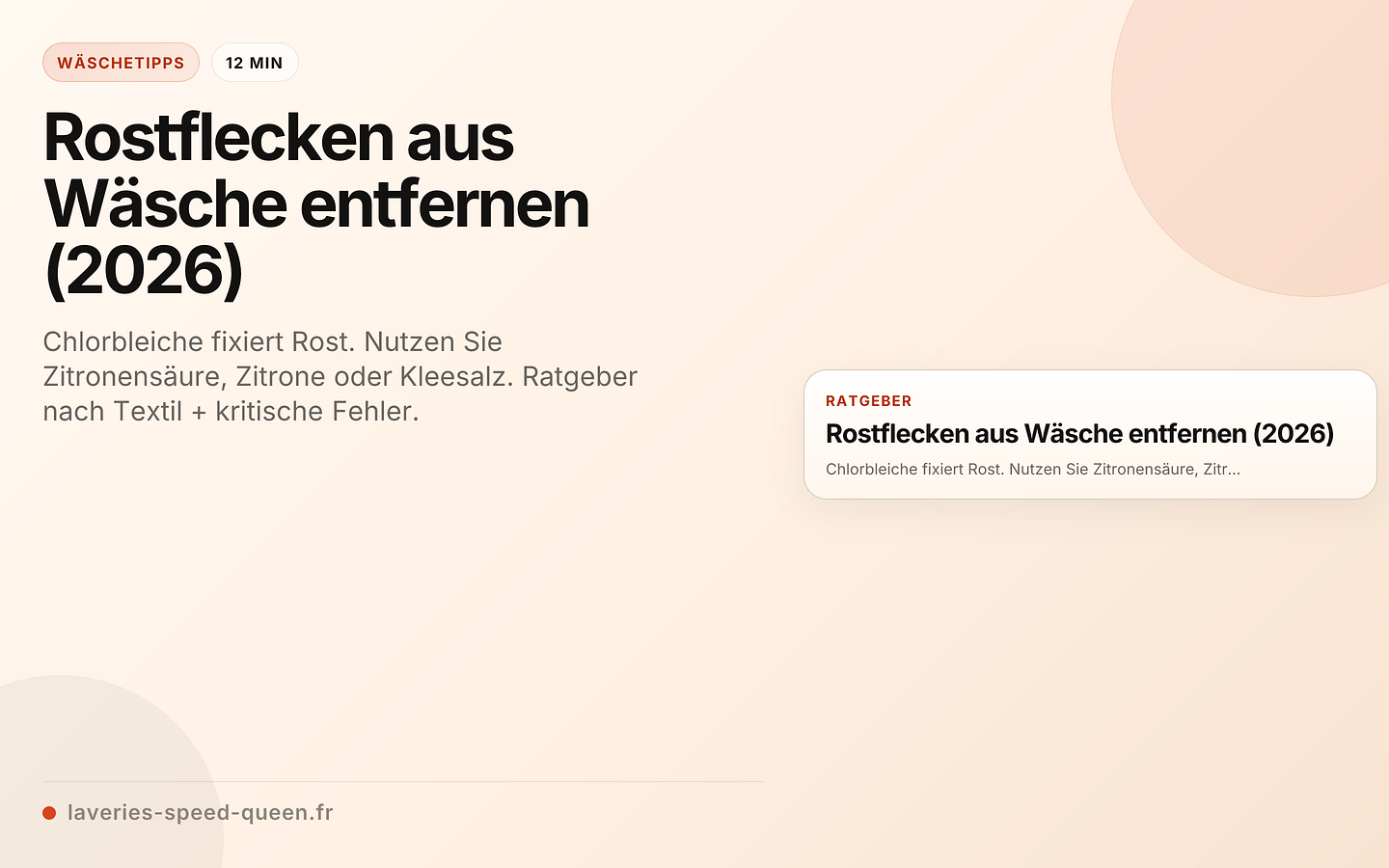 Rostflecken aus Wäsche entfernen (2026)