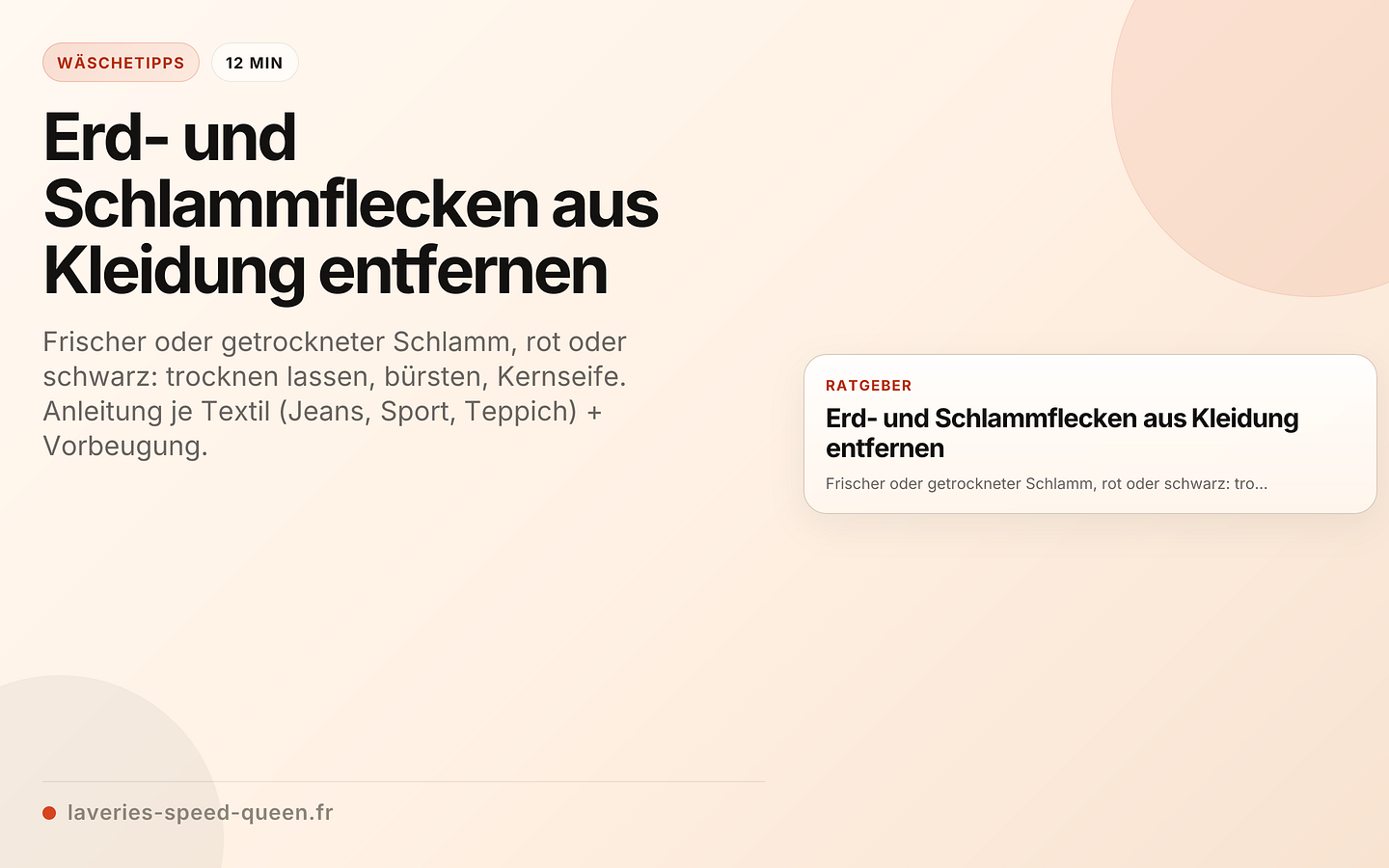 Erd- und Schlammflecken aus Kleidung entfernen