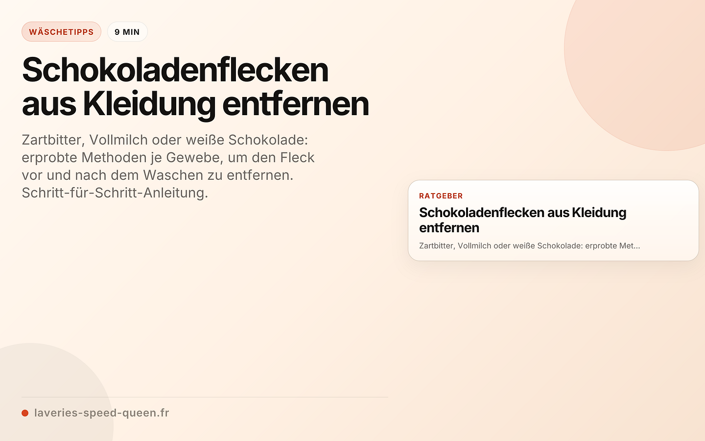 Schokoladenflecken aus Kleidung entfernen