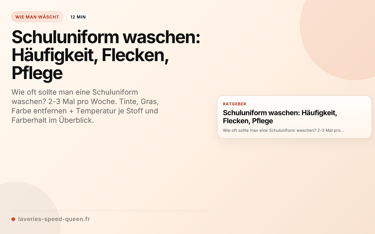 Schuluniform waschen: Häufigkeit, Flecken, Pflege