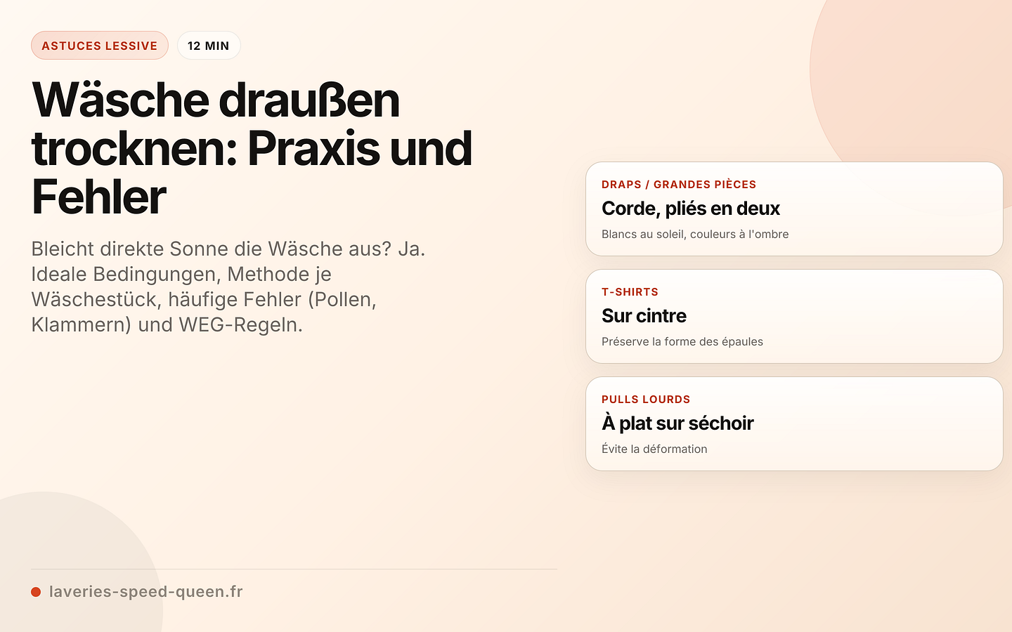 Wäsche draußen trocknen: Praxis und Fehler