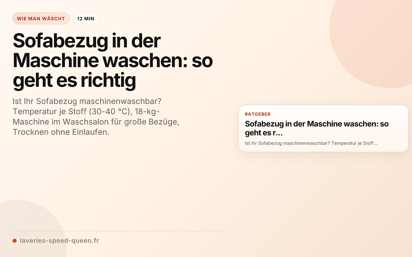Sofabezug in der Maschine waschen: so geht es richtig