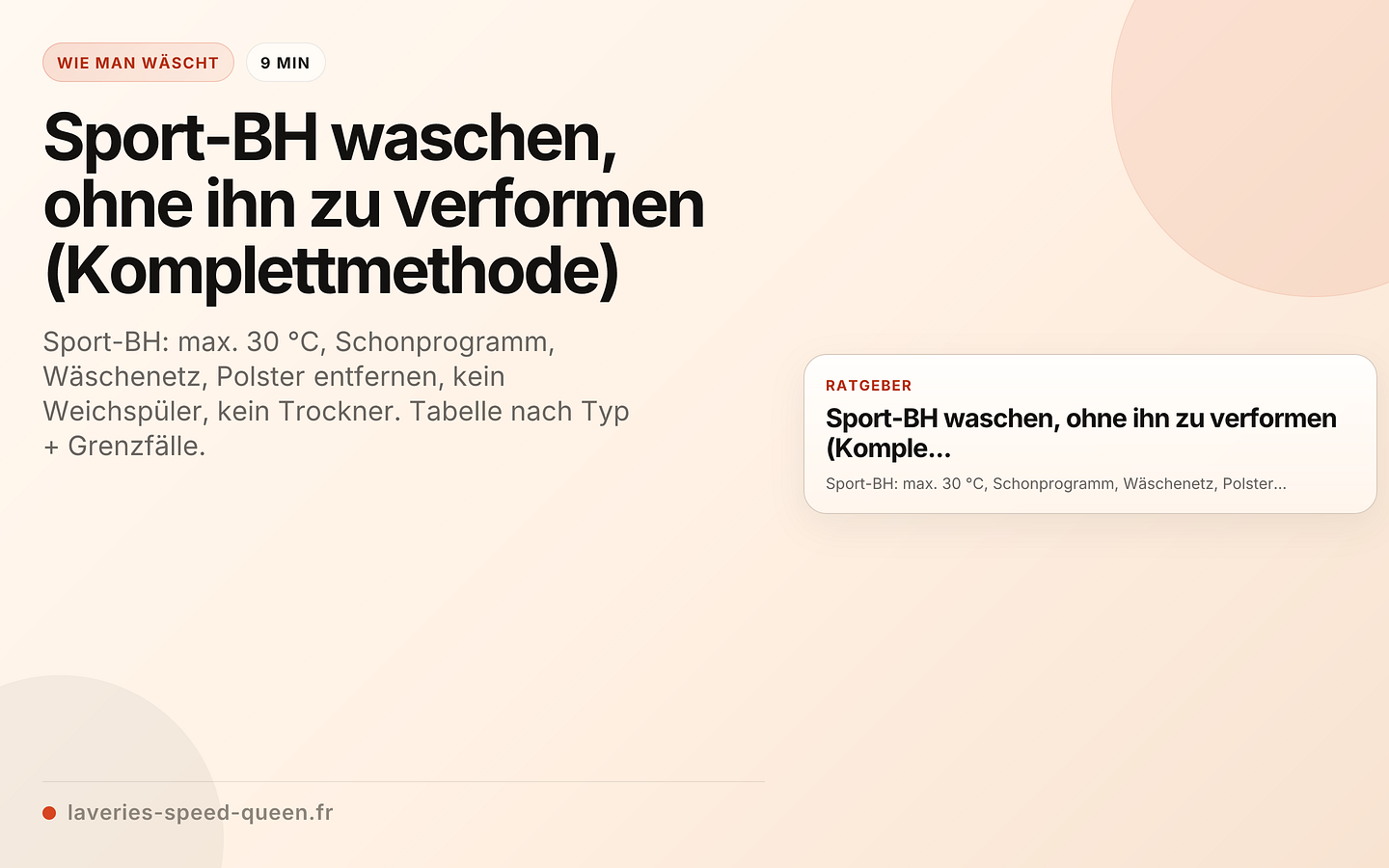 Sport-BH waschen, ohne ihn zu verformen (Komplettmethode)