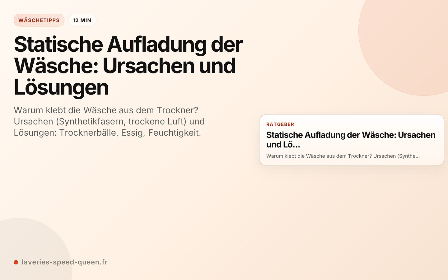 Statische Aufladung der Wäsche: Ursachen und Lösungen