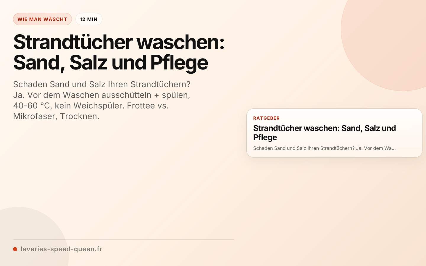 Strandtücher waschen: Sand, Salz und Pflege