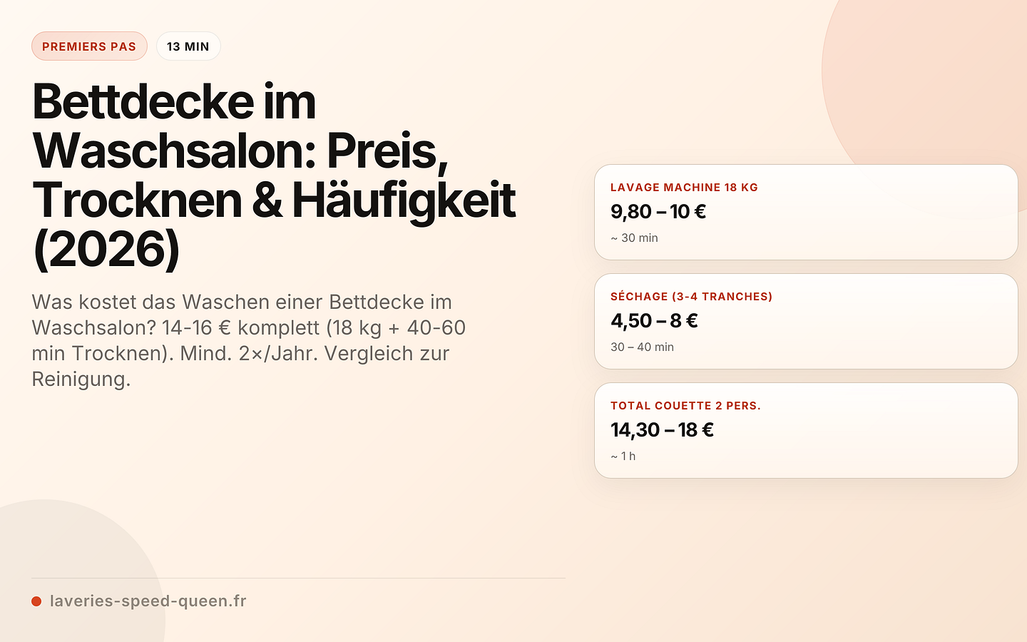 Bettdecke im Waschsalon: Preis, Trocknen & Häufigkeit (2026)