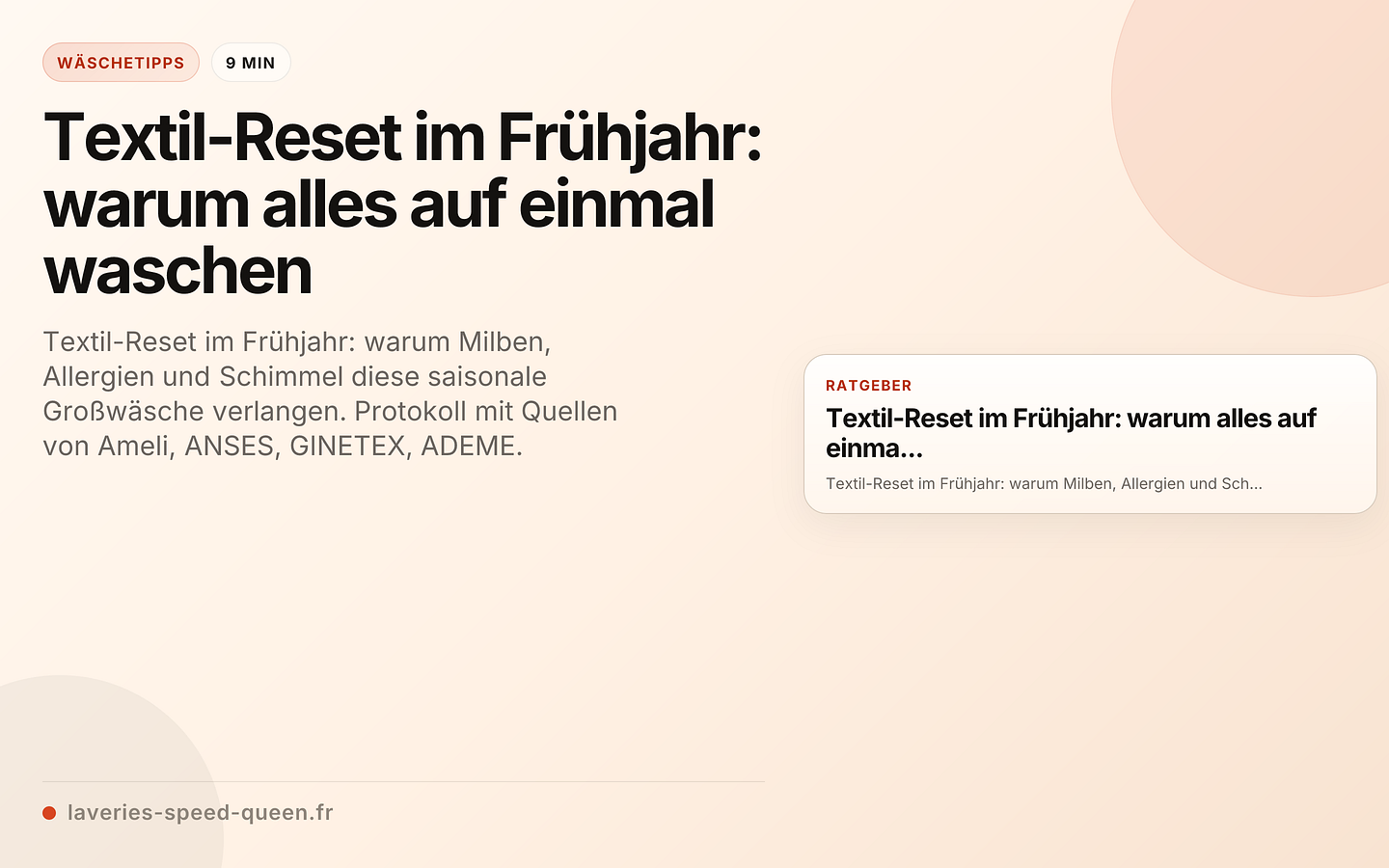 Textil-Reset im Frühjahr: warum alles auf einmal waschen