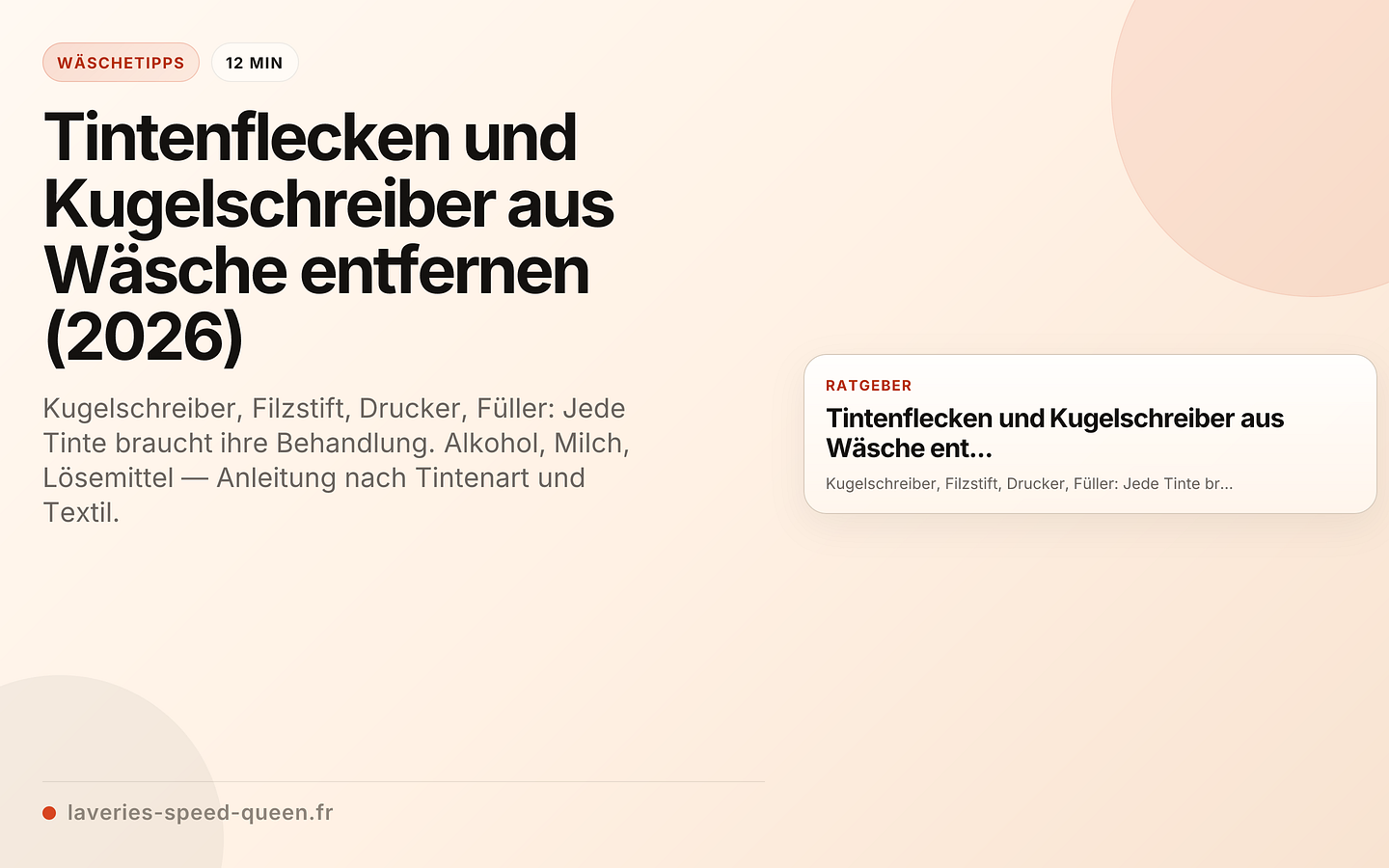 Tintenflecken und Kugelschreiber aus Wäsche entfernen (2026)