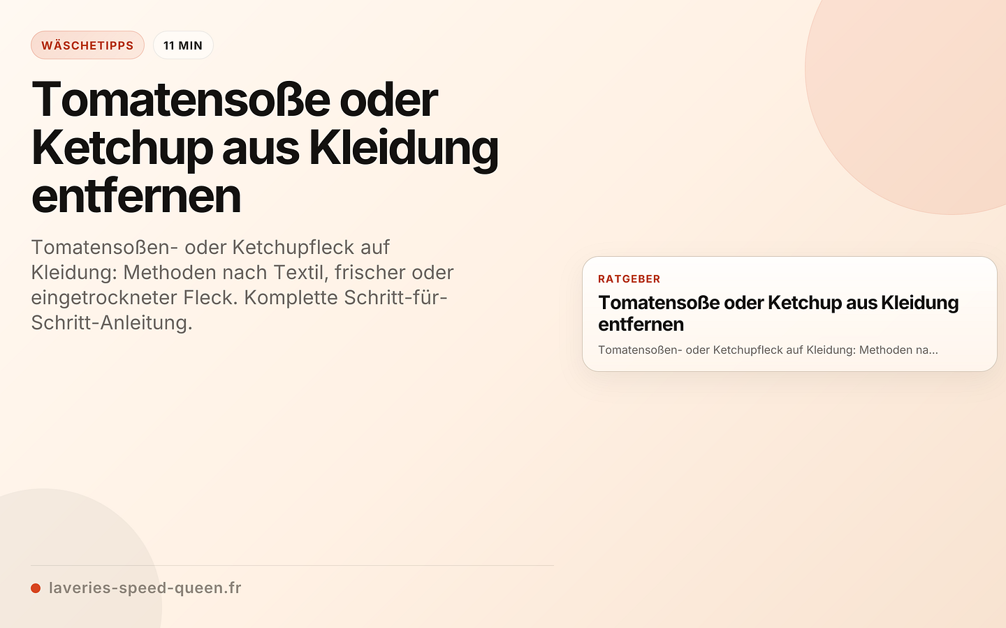 Tomatensoße oder Ketchup aus Kleidung entfernen