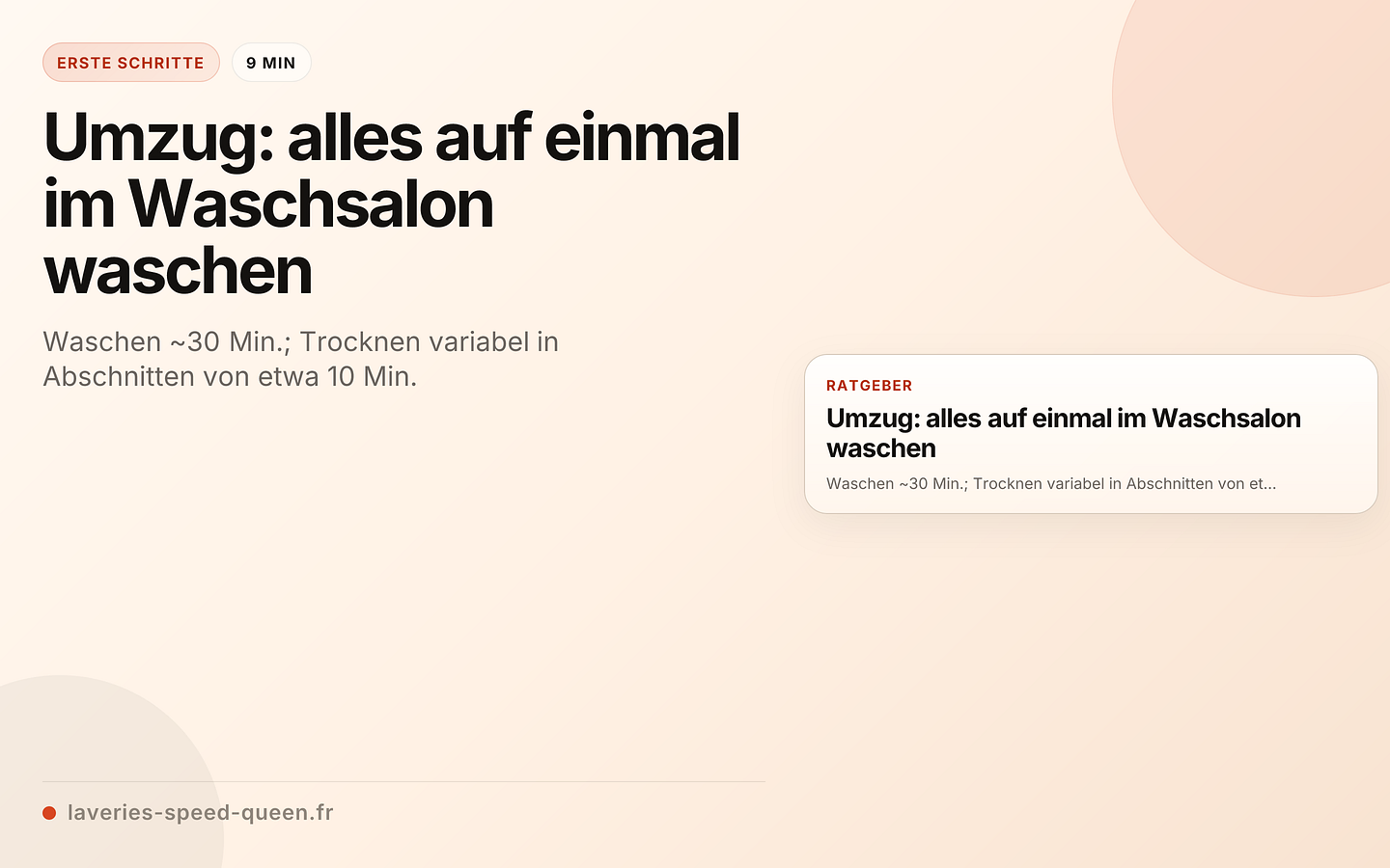Umzug: alles auf einmal im Waschsalon waschen